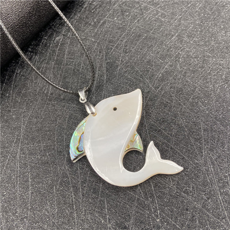 Shell Dolphin Pendant Necklace