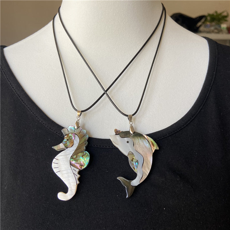 Shell Dolphin Pendant Necklace