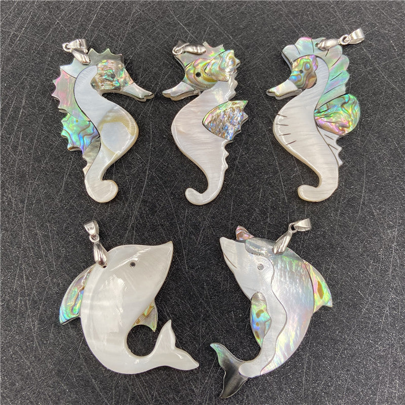 Shell Dolphin Pendant Necklace
